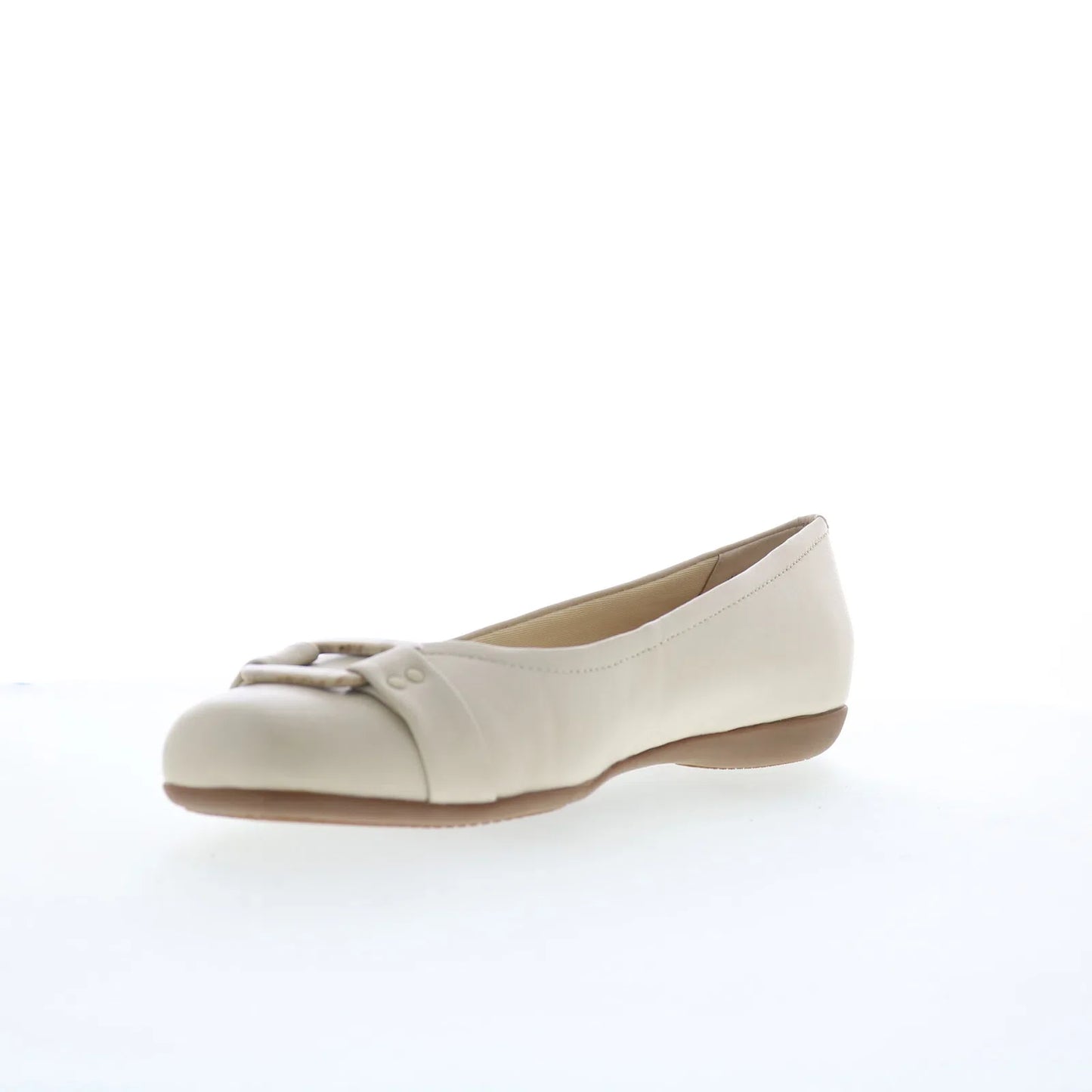 Trotters Sizzle Signature T1251-112 Womens Beige Leather Ballet Flats Shoes
