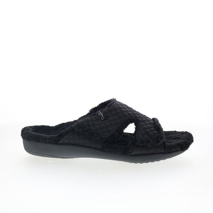 Spenco Janie Slipper SP1113BLK Womens Black Canvas Slides Sandals Shoes