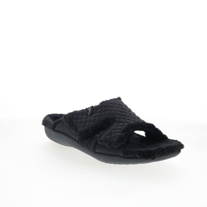 Spenco Janie Slipper SP1113BLK Womens Black Canvas Slides Sandals Shoes