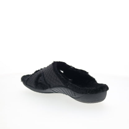 Spenco Janie Slipper SP1113BLK Womens Black Canvas Slides Sandals Shoes