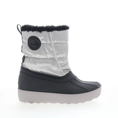 Pajar Spacey EU PDPAB00229.01 Womens Silver Canvas Pull On Casual Dress Boots