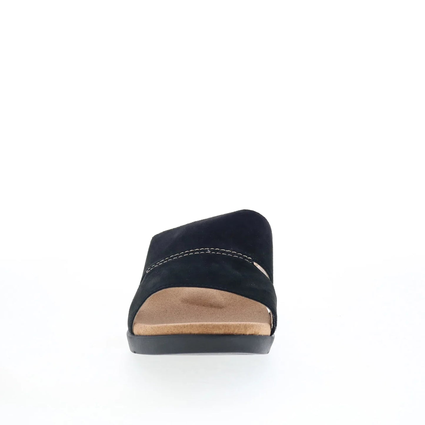 Spenco Sunrise Slide SP1218BLK Womens Black Nubuck Slides Sandals Shoes