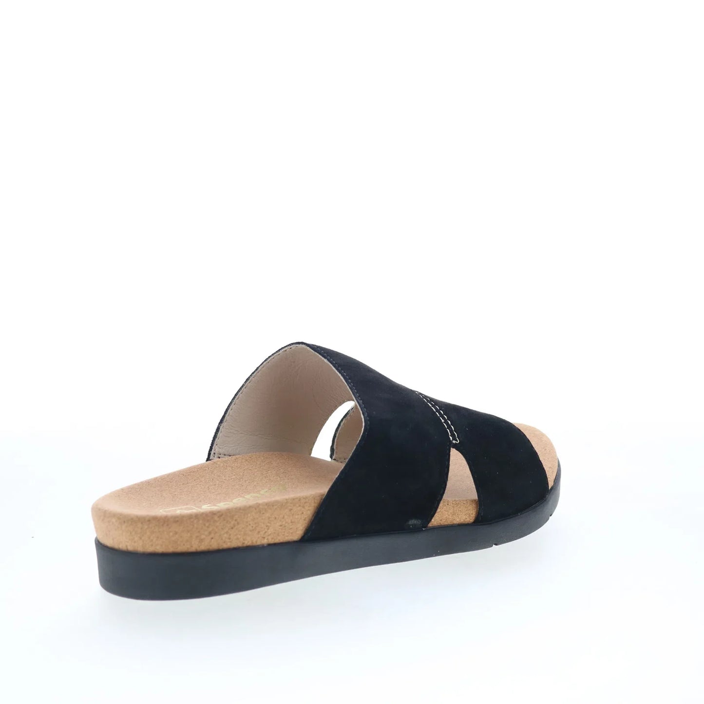 Spenco Sunrise Slide SP1218BLK Womens Black Nubuck Slides Sandals Shoes
