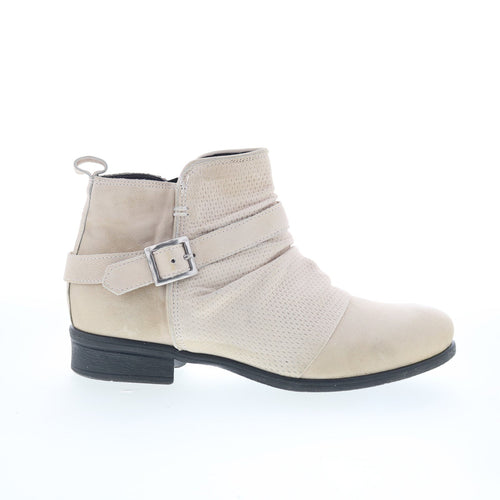 Miz Mooz Suzy Womens Beige Leather Zipper Ankle & Booties Boots