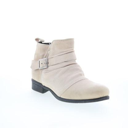 Miz Mooz Suzy Womens Beige Leather Zipper Ankle & Booties Boots