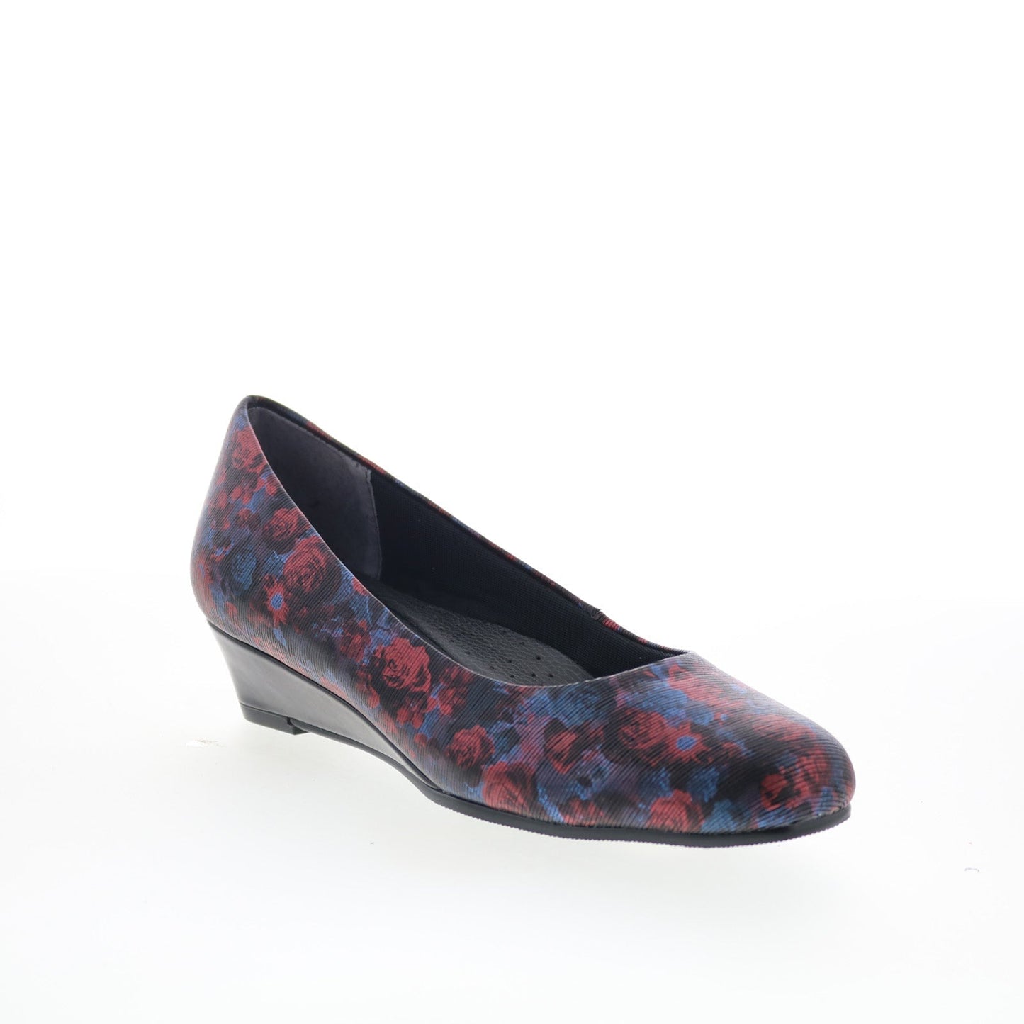 Trotters Lauren T1110-455 Womens Blue Leather Slip On Ballet Flats Shoes
