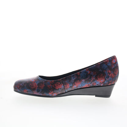 Trotters Lauren T1110-455 Womens Blue Leather Slip On Ballet Flats Shoes