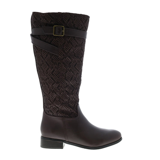 Trotters Lyra Wide Calf T1669-273 Womens Brown Leather Knee High Boots