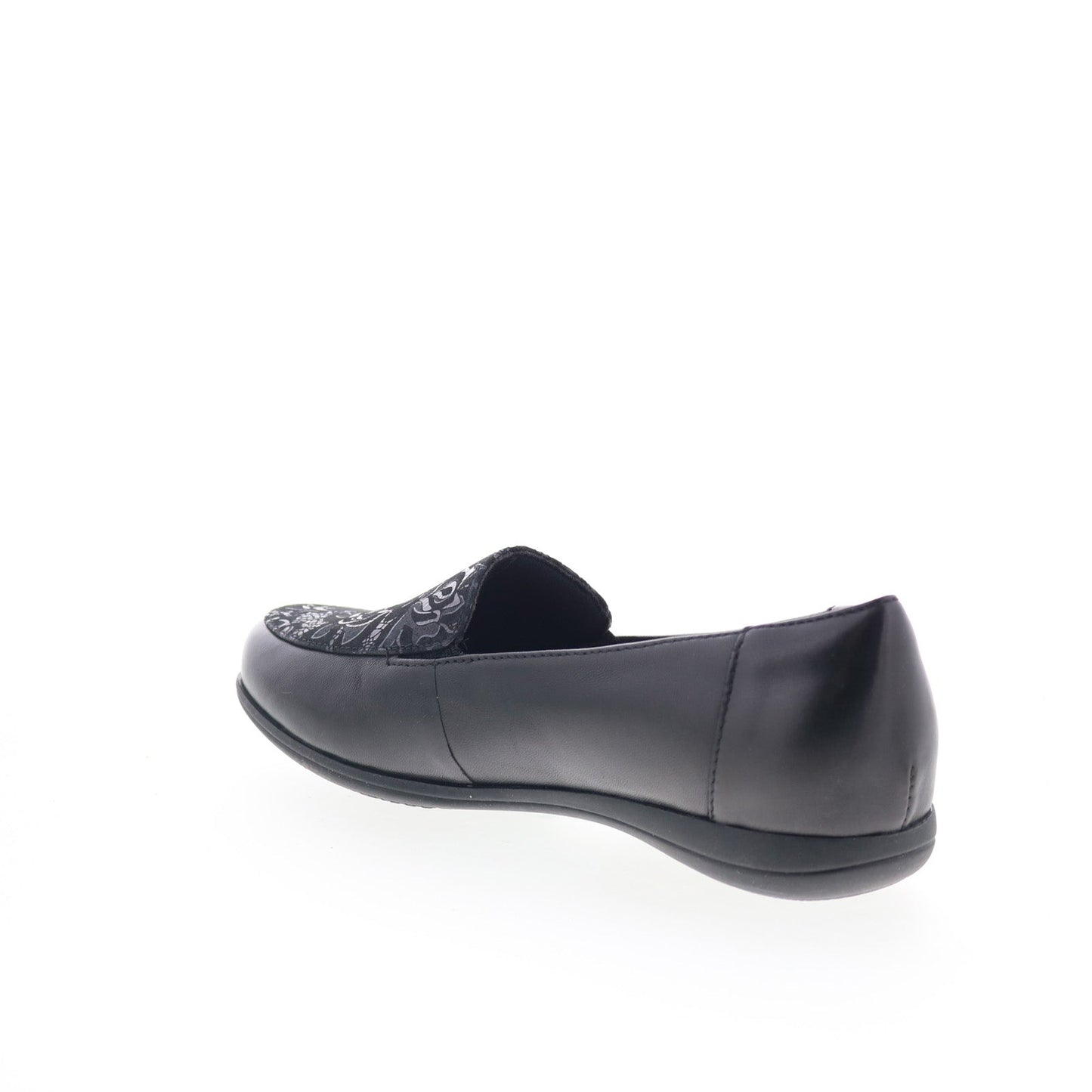 Trotters Deanna T2055-061 Womens Black Leather Slip On Loafer Flats Shoes