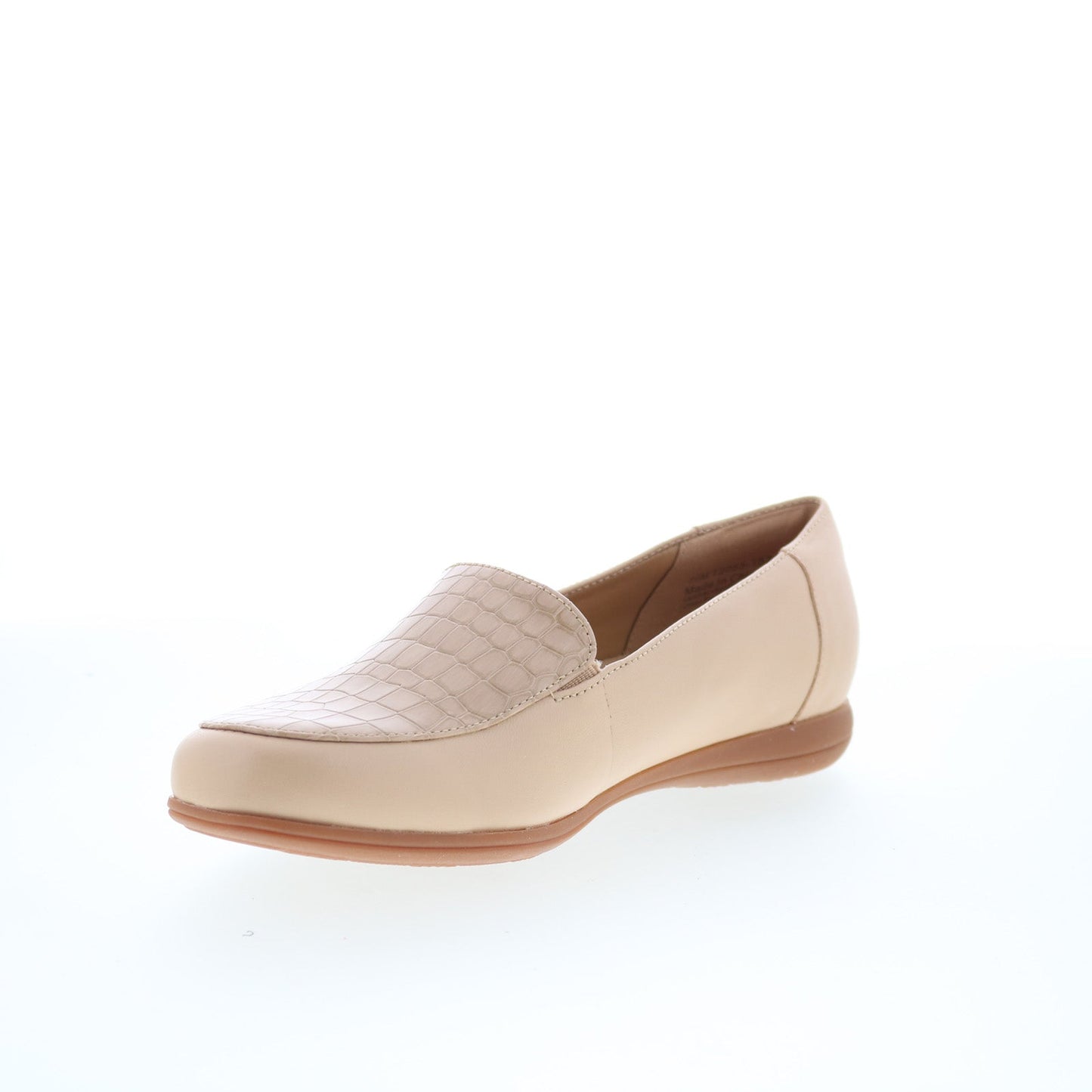 Trotters Deanna T2055-157 Womens Beige Leather Slip On Loafer Flats Shoes