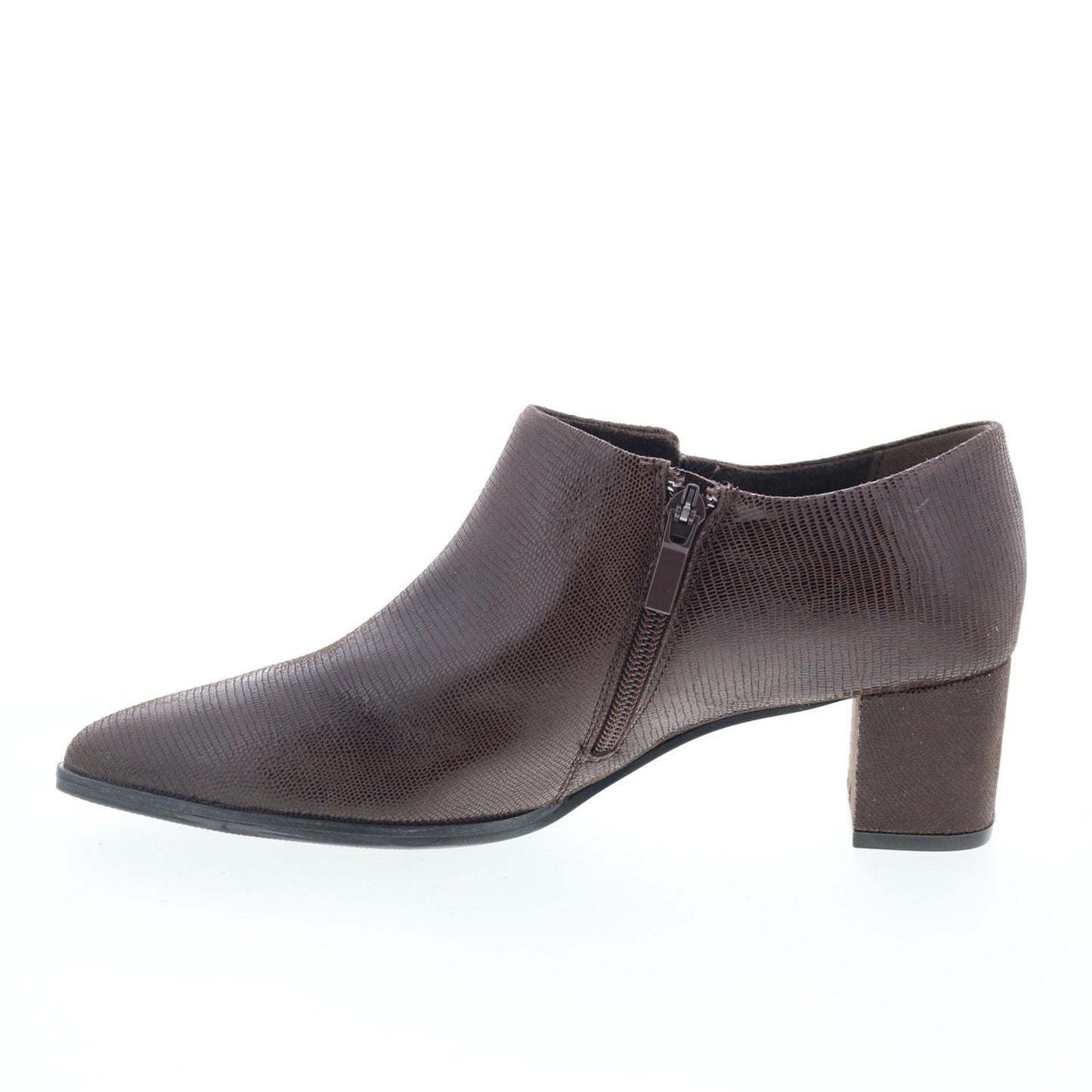 Trotters Keegan T2059-204 Womens Brown Leather Zipper Ankle & Booties Boots