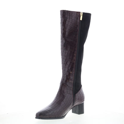 Trotters Kirby Wide Calf Womens Burgundy Extra Wide Casual Dress Boots
