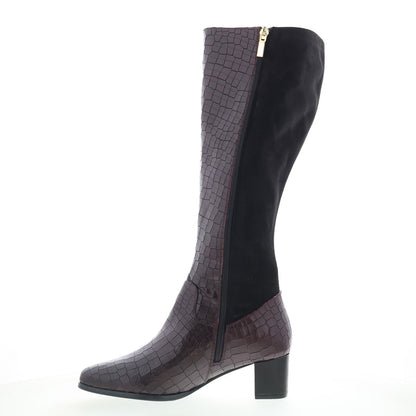 Trotters Kirby Wide Calf Womens Burgundy Extra Wide Casual Dress Boots