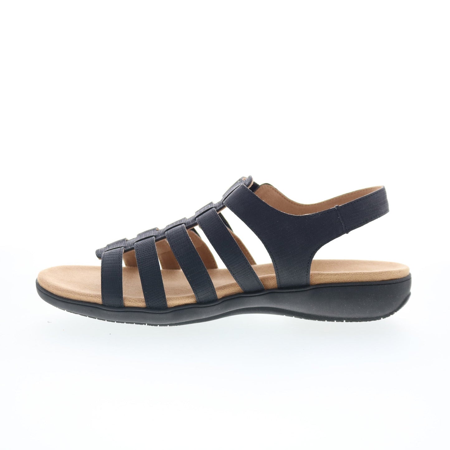 Trotters Tiki T2109-036 Womens Black Nubuck Strap Sandals Shoes
