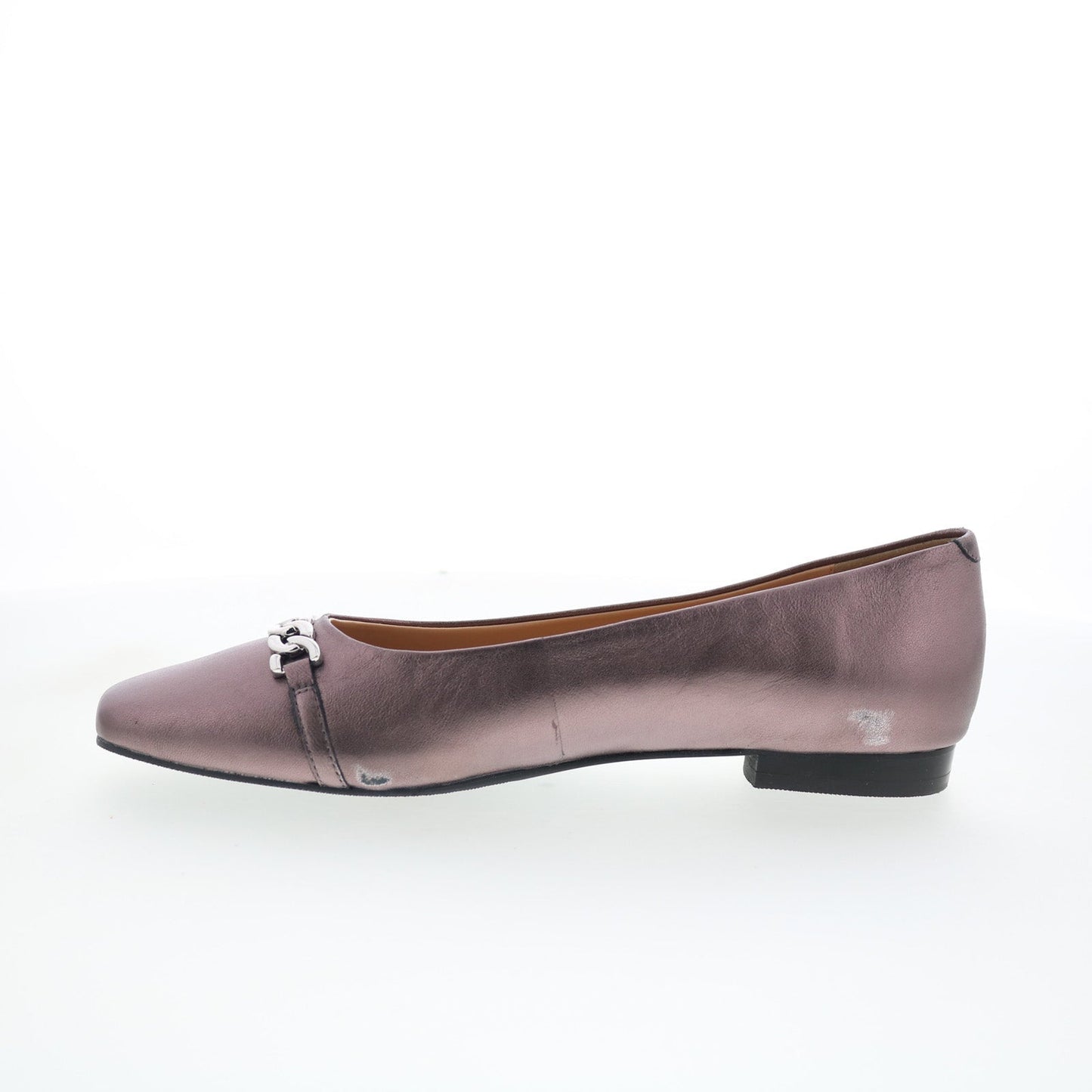 Trotters Harmony T2250-033 Womens Gray Leather Slip On Ballet Flats Shoes