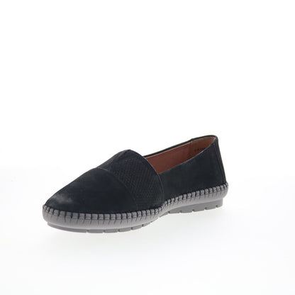 Trotters Ruby T2265-001 Womens Black Leather Slip On Loafer Flats Shoes