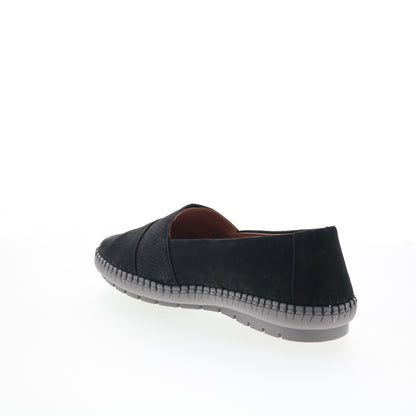 Trotters Ruby T2265-001 Womens Black Leather Slip On Loafer Flats Shoes