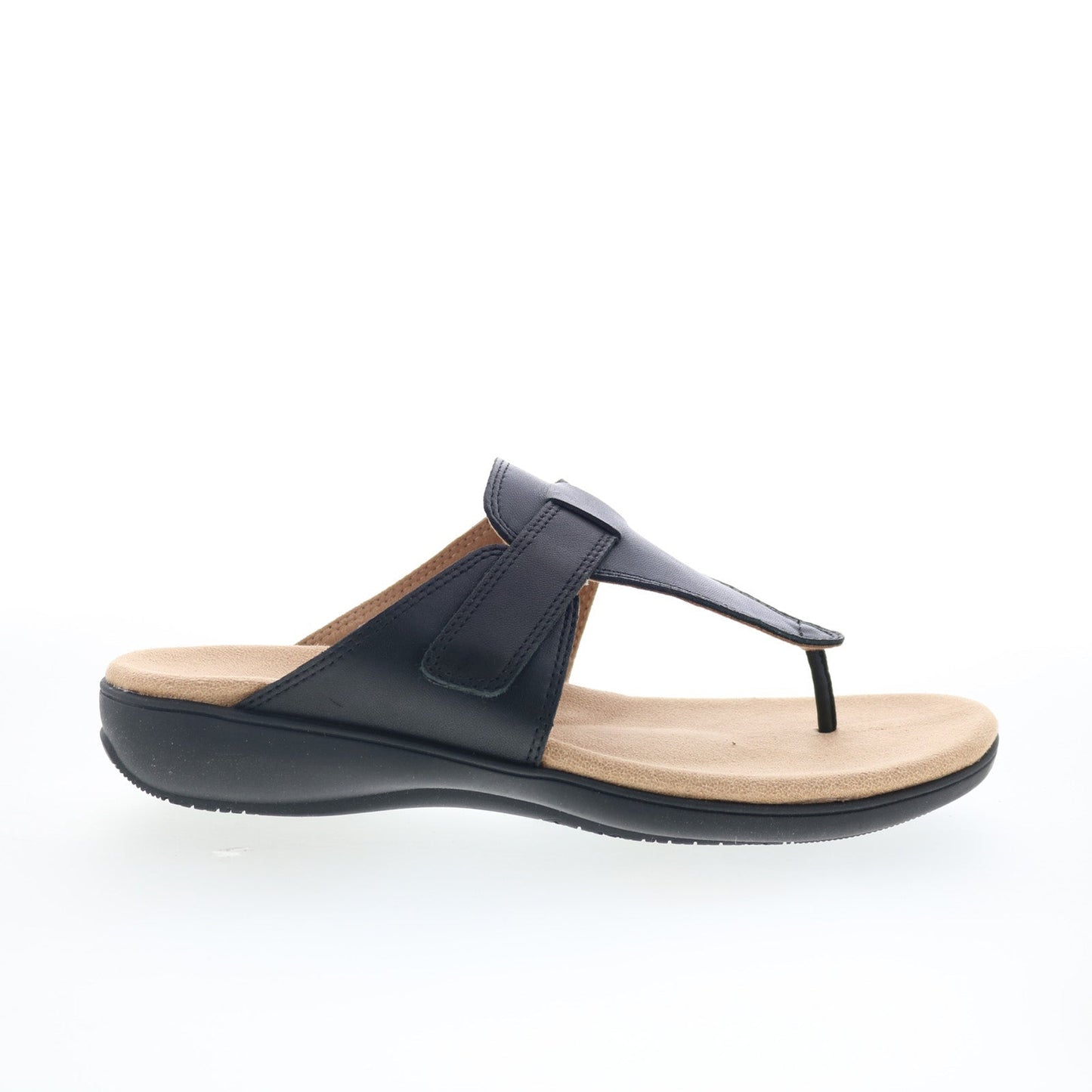 Trotters Robin T2317-001 Womens Black Leather Strap Thong Sandals Shoes