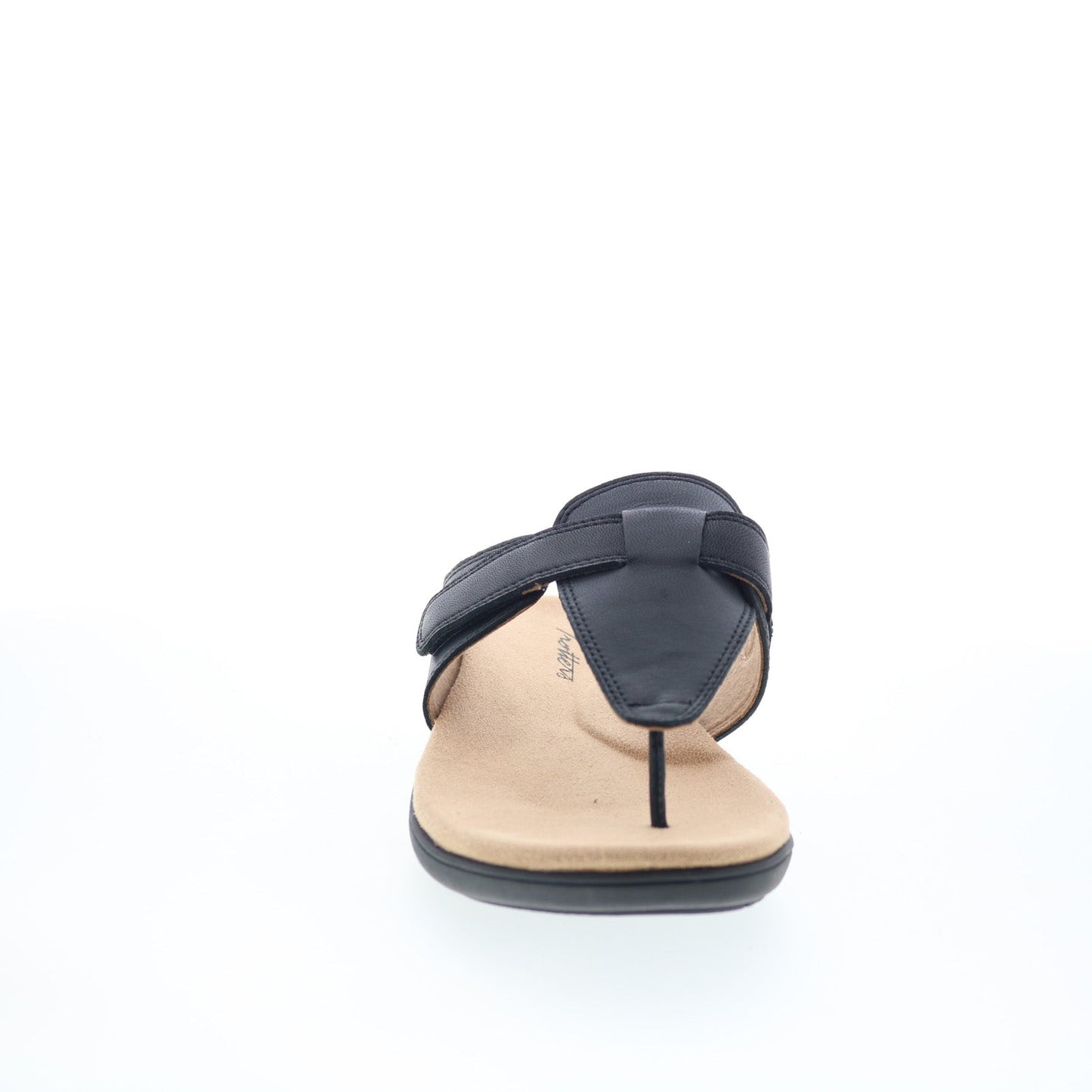 Trotters Robin T2317-001 Womens Black Leather Strap Thong Sandals Shoes