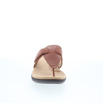 Trotters Robin T2317-215 Womens Brown Leather Strap Thong Sandals Shoes