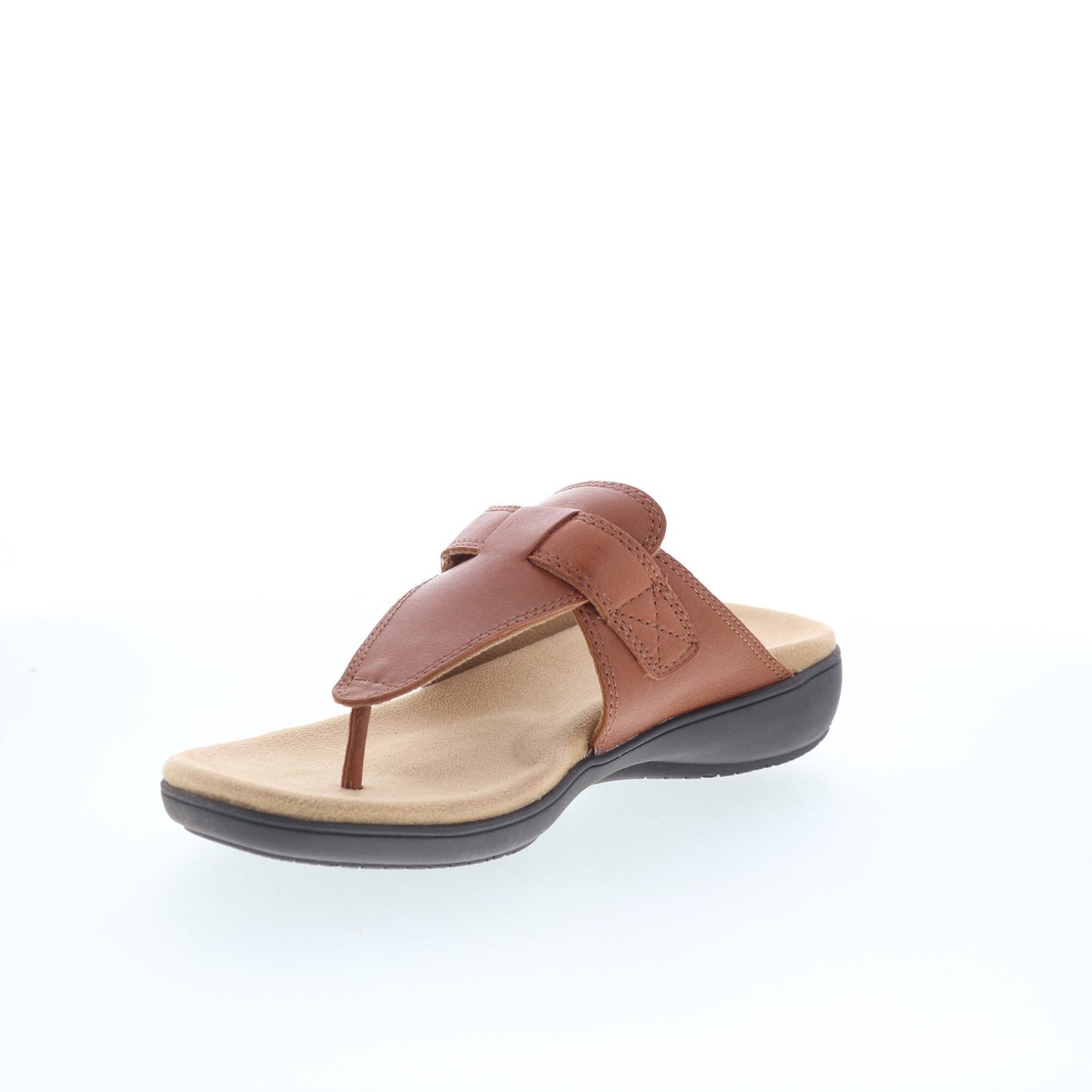 Trotters Robin T2317-215 Womens Brown Leather Strap Thong Sandals Shoes