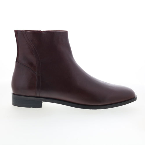 Trotters Ava T2451-615 Womens Brown Leather Zipper Ankle & Booties Boots