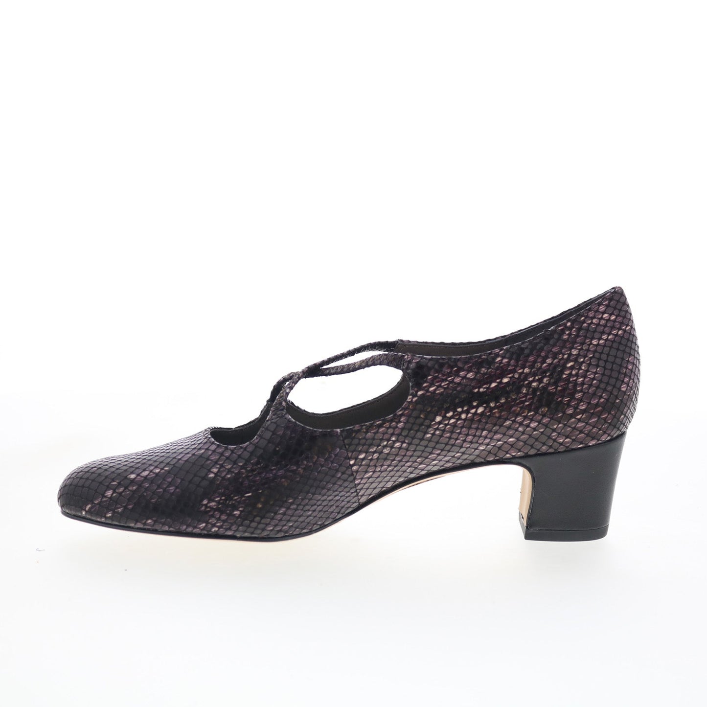 Trotters Jamie T2481-746 Womens Black Leather Slip On Pumps Heels Shoes