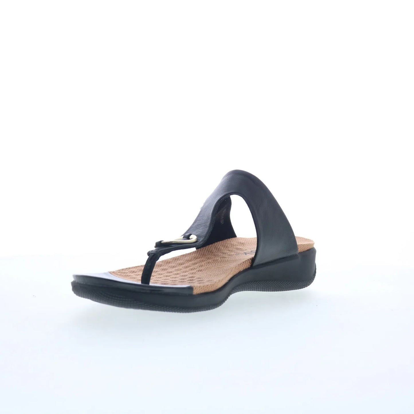 Softwalk Talara S2215-001 Womens Black Leather Strap Slides Sandals Shoes
