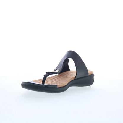 Softwalk Talara S2215-001 Womens Black Leather Strap Slides Sandals Shoes