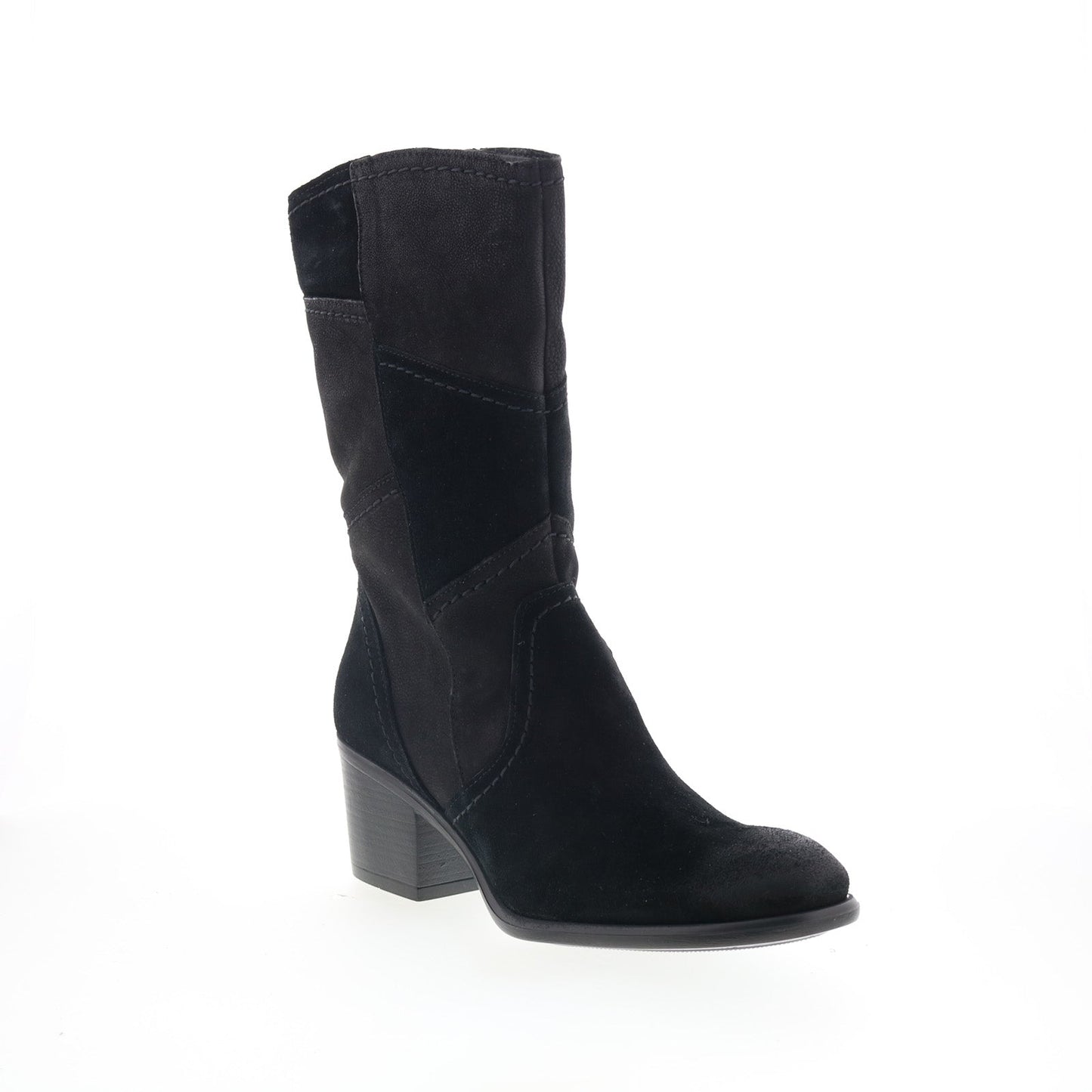 Miz Mooz Tansy Womens Black Suede Slip On Mid Calf Boots