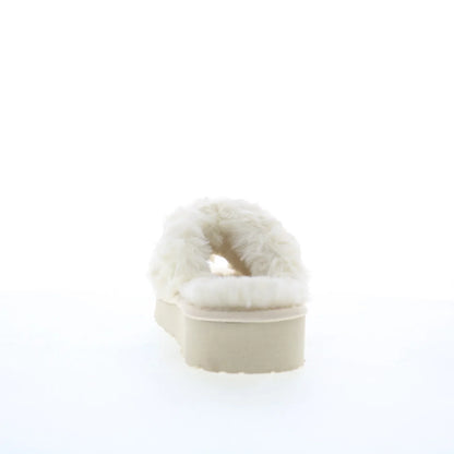 Minnetonka Teddy 3 Crossband 5995104 Womens Beige Slides Slippers Shoes