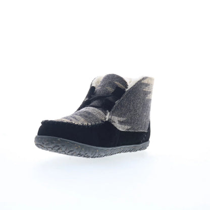 Minnetonka Torrey 40146 Womens Black Suede Loafer Slippers Shoes