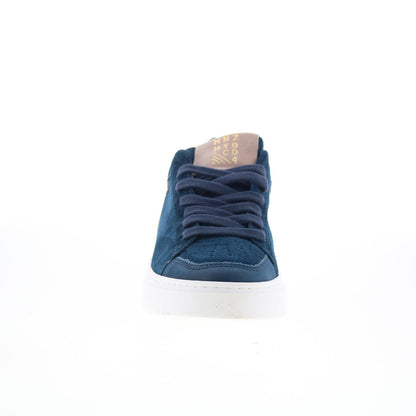 Miz Mooz Tristin Womens Blue Suede Lace Up Lifestyle Sneakers Shoes