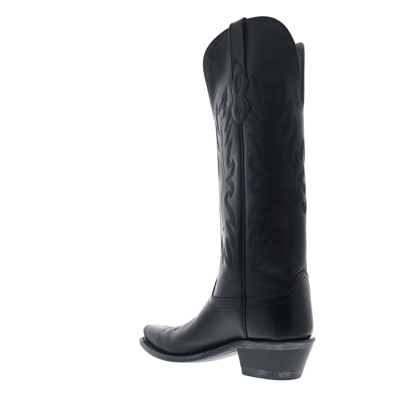 Jama Old West TS1543 Womens Black Leather Slip On Cowboy Western Boots