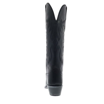 Jama Old West TS1543 Womens Black Leather Slip On Cowboy Western Boots