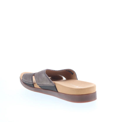 Spenco Twilight Woven SP1122FFR Womens Brown Leather Slides Sandals Shoes