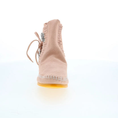 Minnetonka Two Button Boot 446P Womens Pink Suede Ankle & Booties Boots
