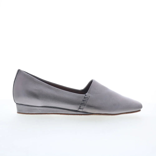 Softwalk Vale S2368-033 Womens Silver Leather Slip On Loafer Flats Shoes
