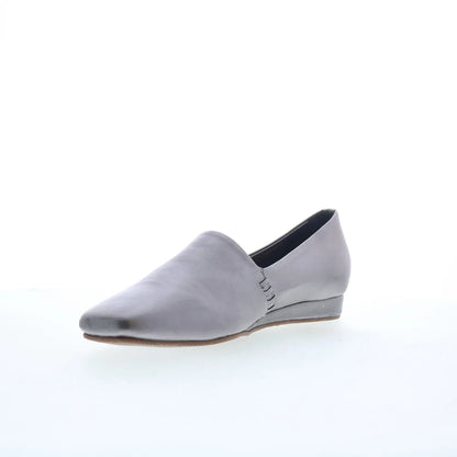 Softwalk Vale S2368-033 Womens Silver Leather Slip On Loafer Flats Shoes