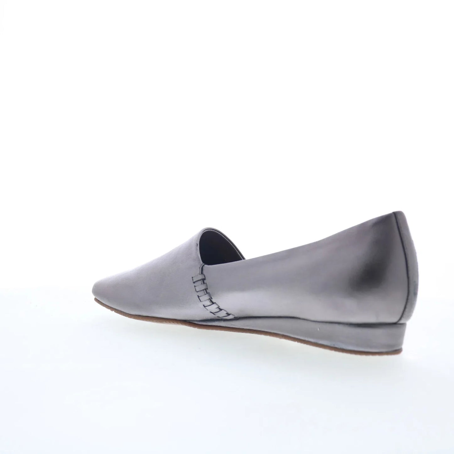 Softwalk Vale S2368-033 Womens Silver Leather Slip On Loafer Flats Shoes