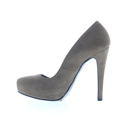 Via Studio Camoscio VIA 43 Womens Gray Suede Slip On Pumps Heels Shoes