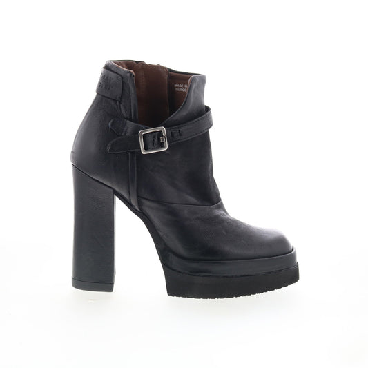 A.S. 98 Vinal Womens Black Leather Zipper Ankle & Booties Boots