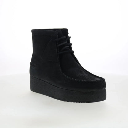 Clarks Wallabee Craft 26135569 Womens Black Suede Casual Dress Boots