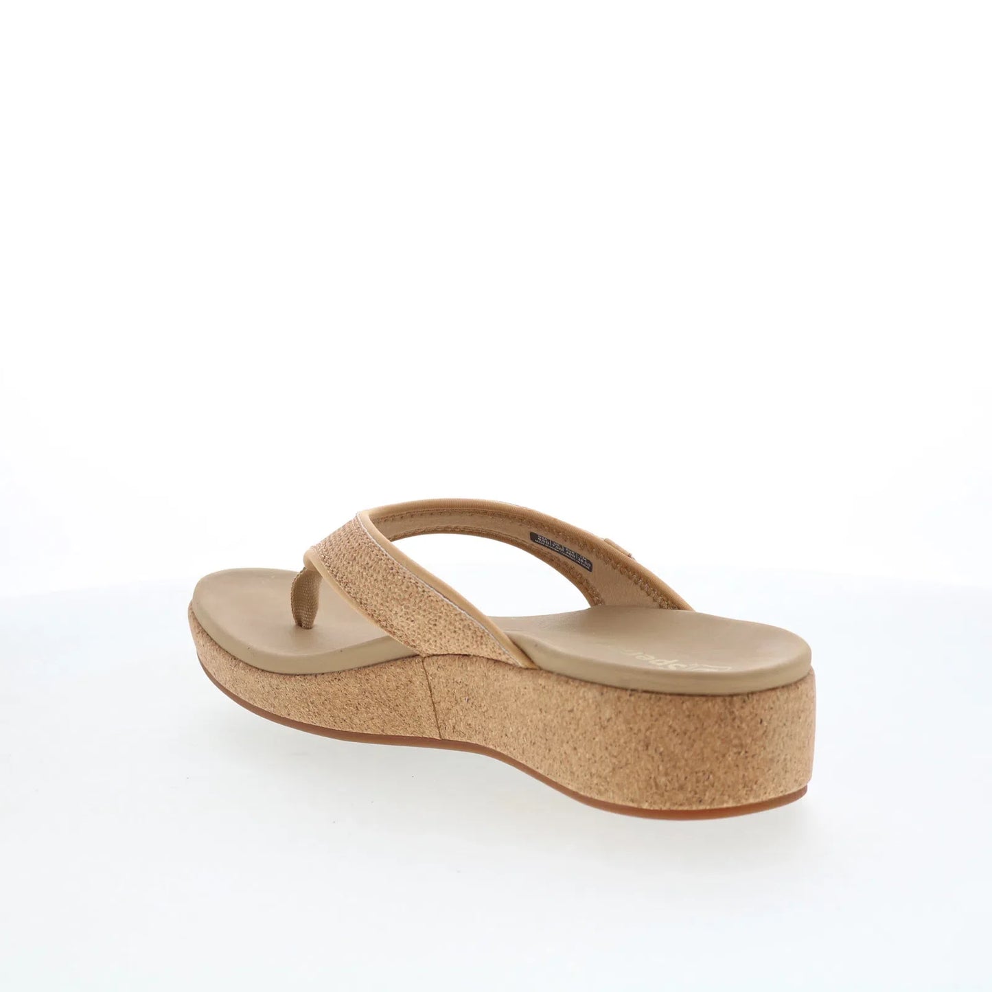 Spenco Willow Wedge SP1227CRK Womens Brown Canvas Flip-Flops Sandals Shoes
