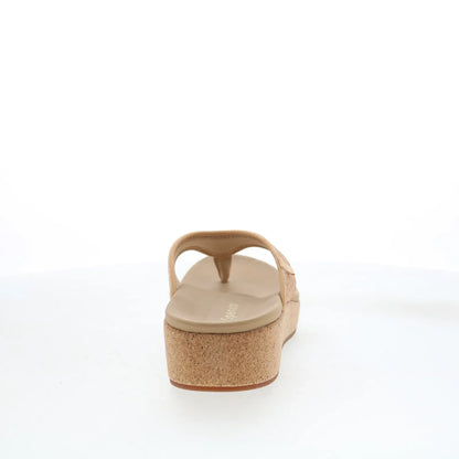 Spenco Willow Wedge SP1227CRK Womens Brown Canvas Flip-Flops Sandals Shoes