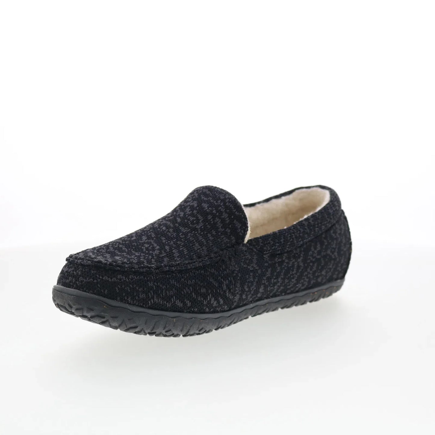 Minnetonka Eco Elm 4609 Womens Black Canvas Moccasin Slippers Shoes