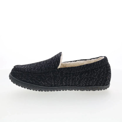 Minnetonka Eco Elm 4609 Womens Black Canvas Moccasin Slippers Shoes