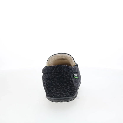 Minnetonka Eco Elm 4609 Womens Black Canvas Moccasin Slippers Shoes