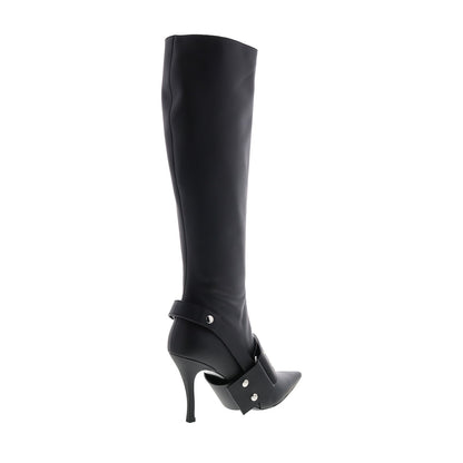 Diesel D-Venus WB Y03039-P1993-T8013 Womens Black Leather Knee High Boots