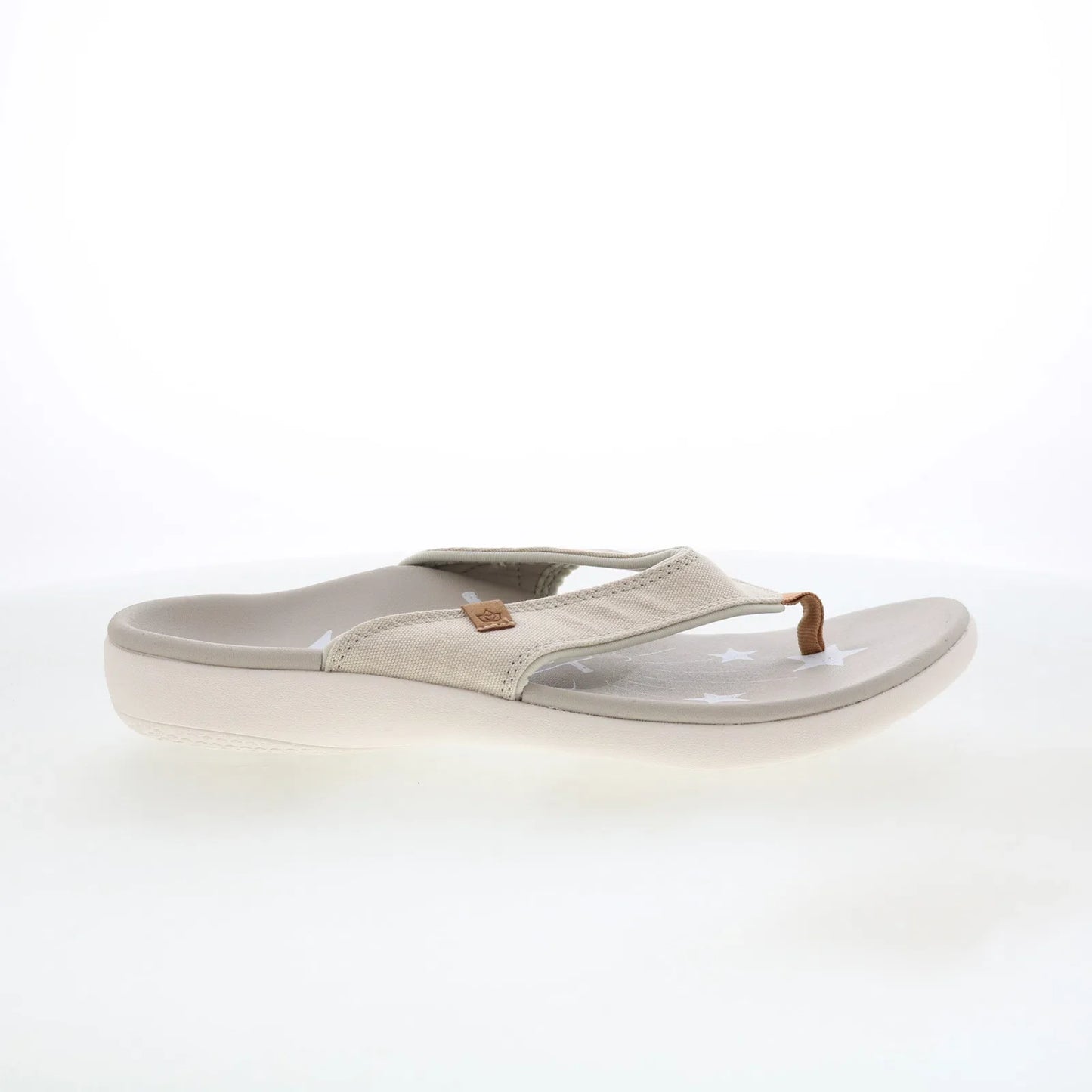 Spenco Yumi Believe SP1066GRY Womens Gray Canvas Flip-Flops Sandals Shoes